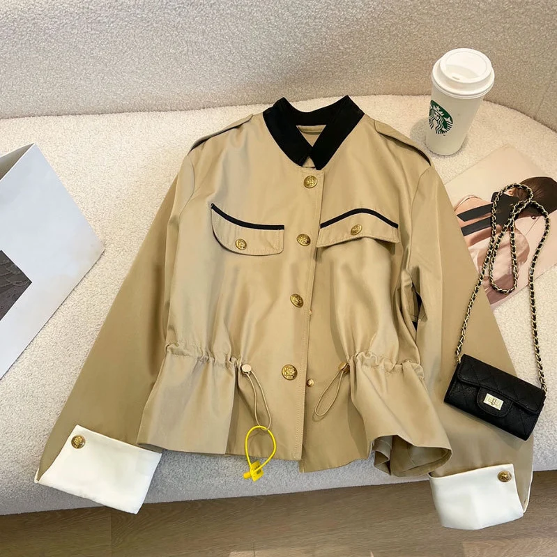 Damen Modische Jacke mit verschließbarer Front Drune