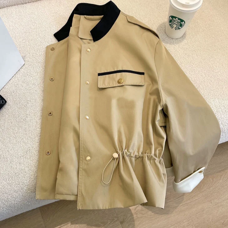 Damen Modische Jacke mit verschließbarer Front Drune