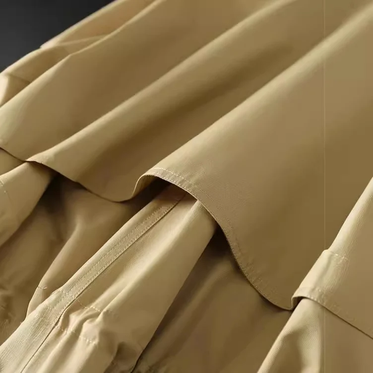 Damen Modische Jacke mit Stehkragen und Knopfleiste Drune