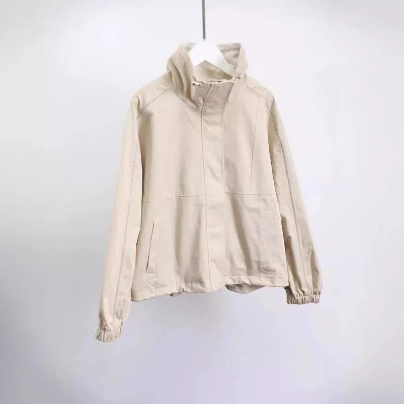 Damen Modische Freizeitjacke mit hohem Kragen Drune