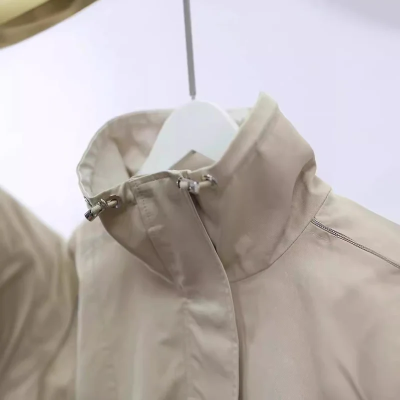 Damen Modische Freizeitjacke mit hohem Kragen Drune