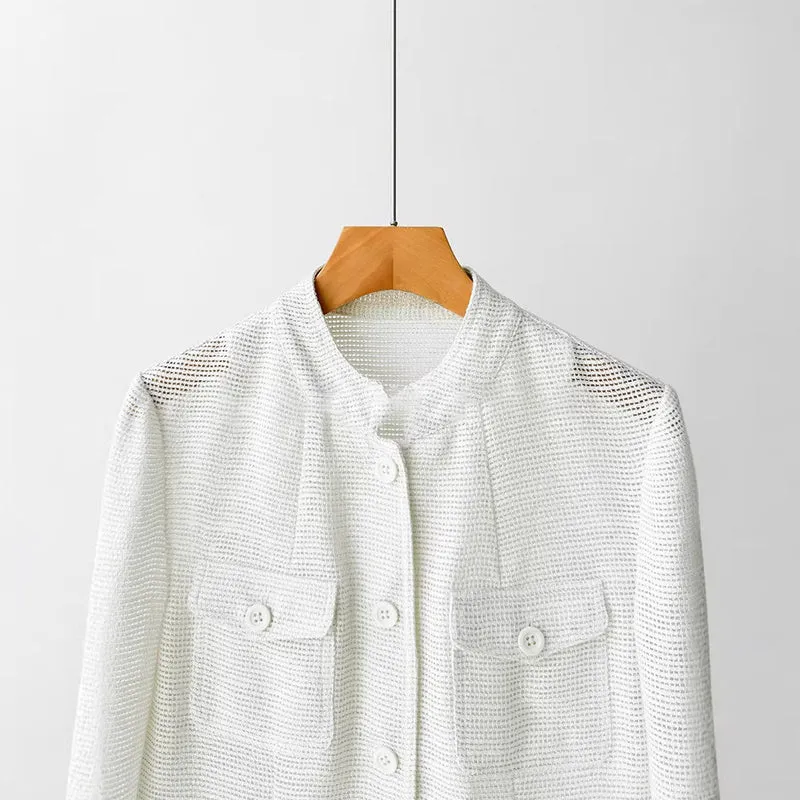 Damen Modische Boucléjacke mit praktischen Taschen Drune