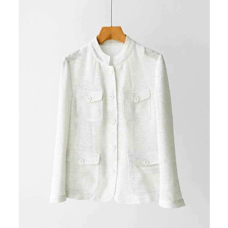 Damen Modische Boucléjacke mit praktischen Taschen Drune