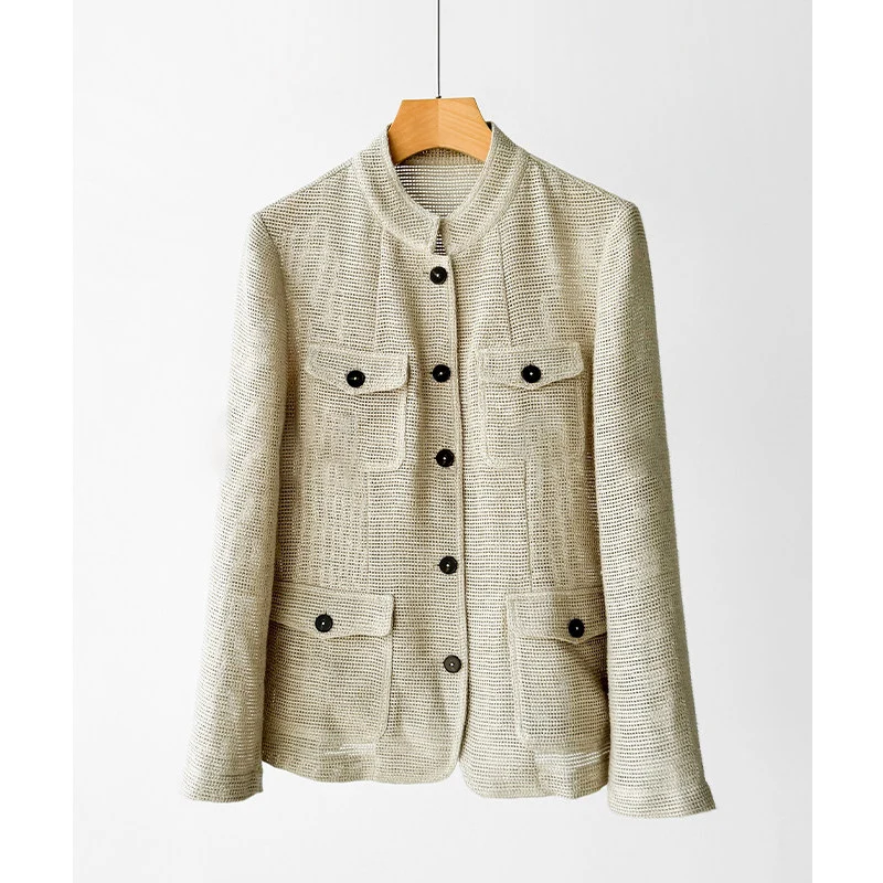 Damen Modische Boucléjacke mit praktischen Taschen Drune