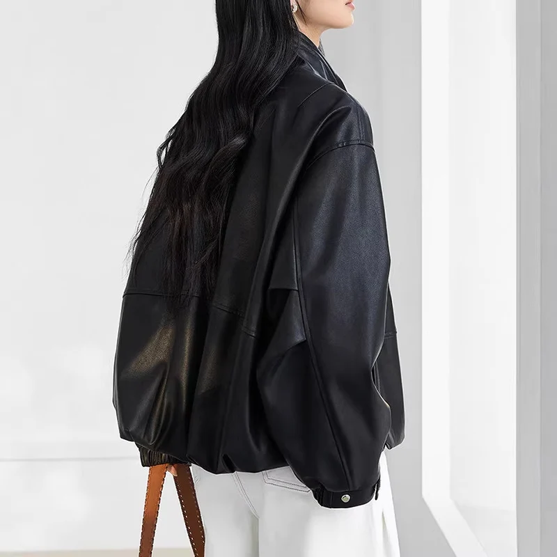 Damen Modische Blousonjacke mit hohem Kragen Drune