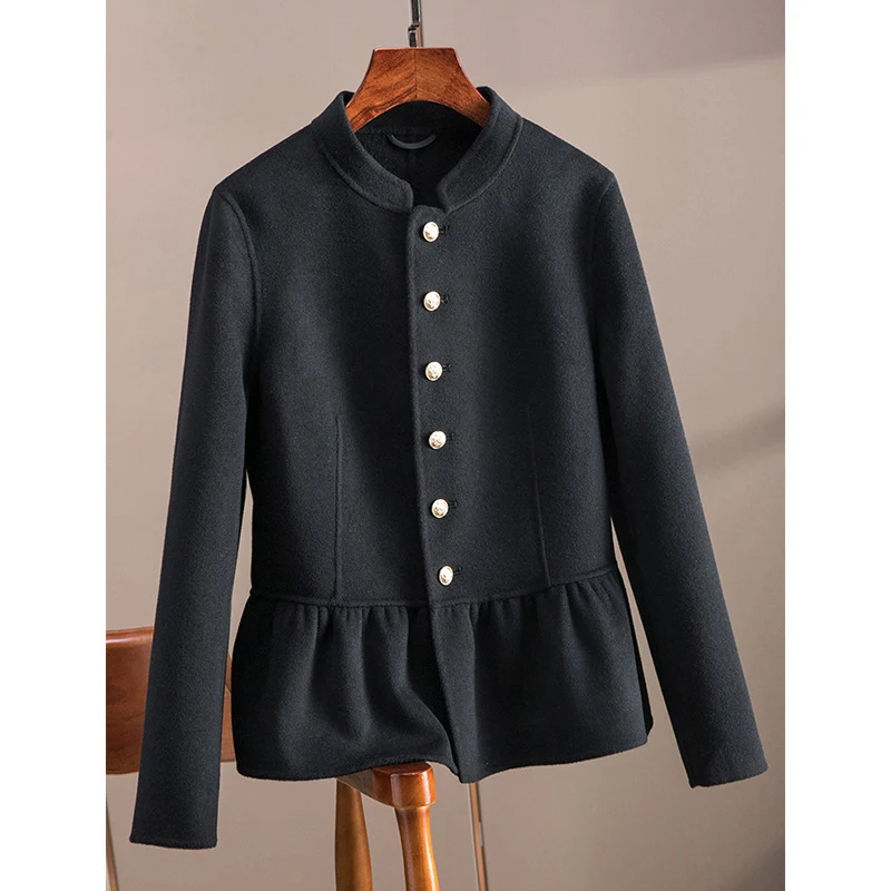 Damen Modische Blazerjacke mit peplum Schnitt Drune