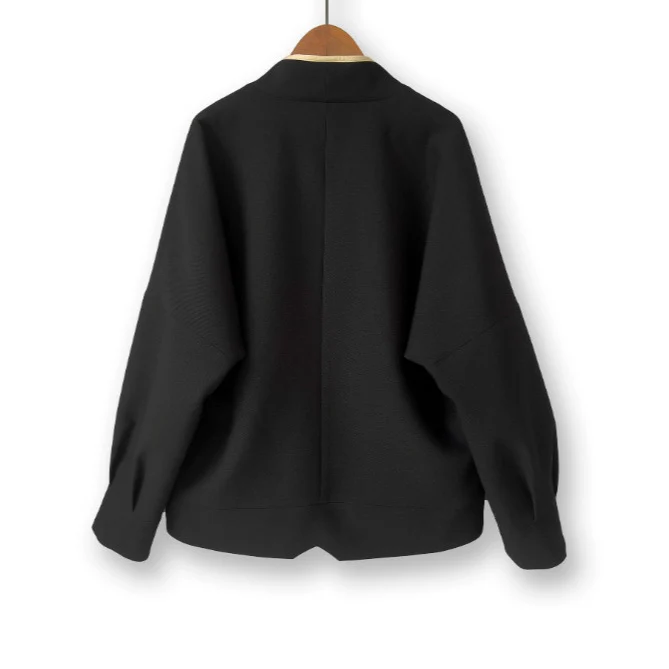 Damen Modische Blazerjacke mit eleganter Paspel Drune