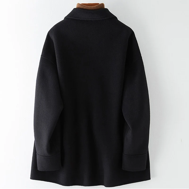 Damen Moderner Oversized Blazer mit Dekorativen Knöpfen Drune
