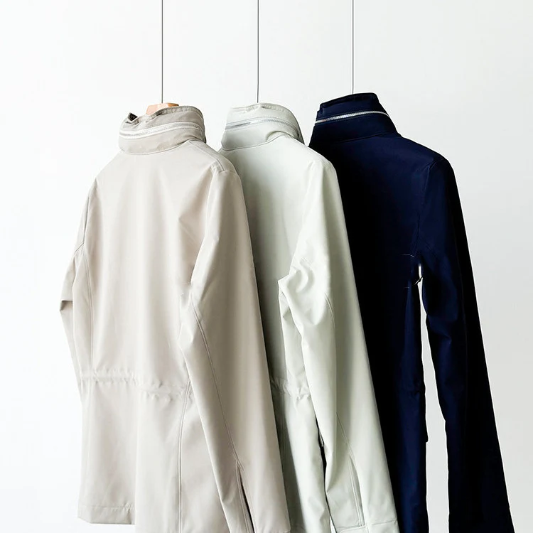 Damen moderne Utility-Jacke mit hohem Kragen Drune