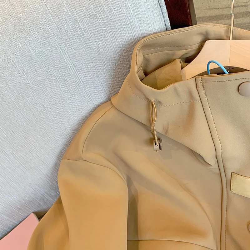 Damen Moderne Übergangsjacke mit hohem Kragen Drune