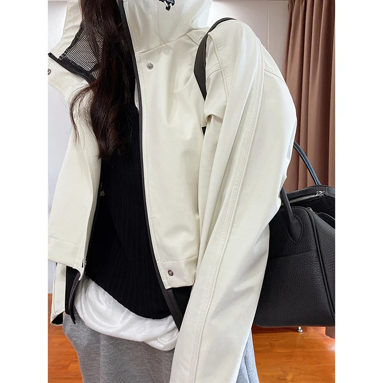 Damen Moderne Übergangsjacke mit extrahohem Kragen Drune