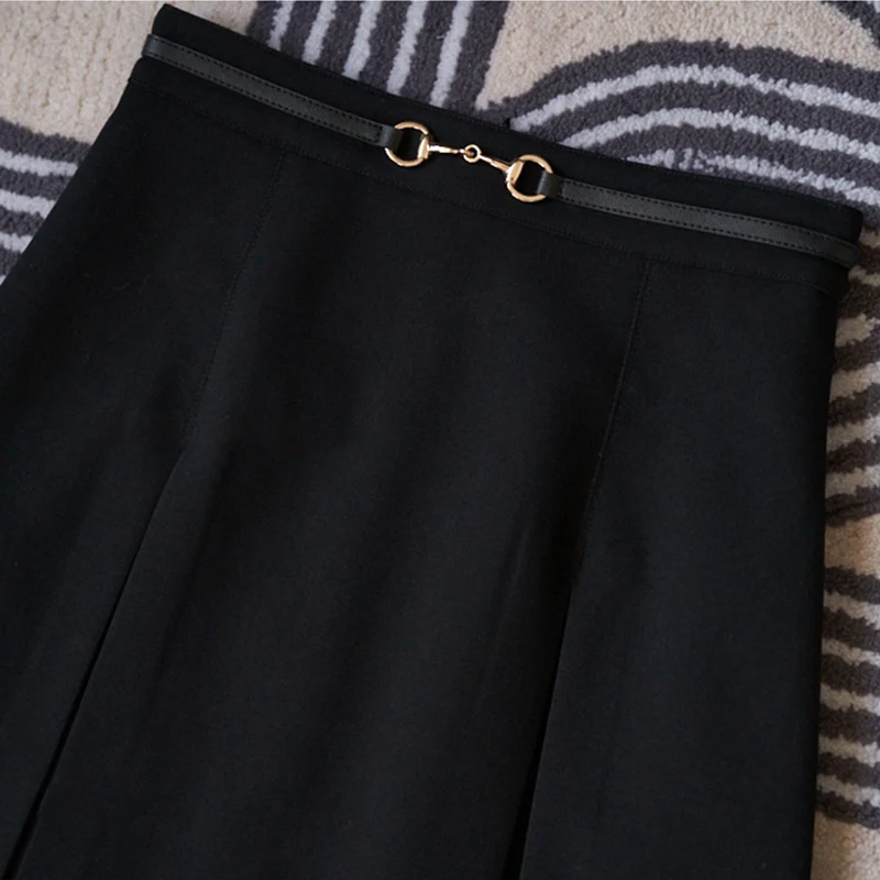 Damen Midirock mit schwingendem Design und Taillengürtel Drune