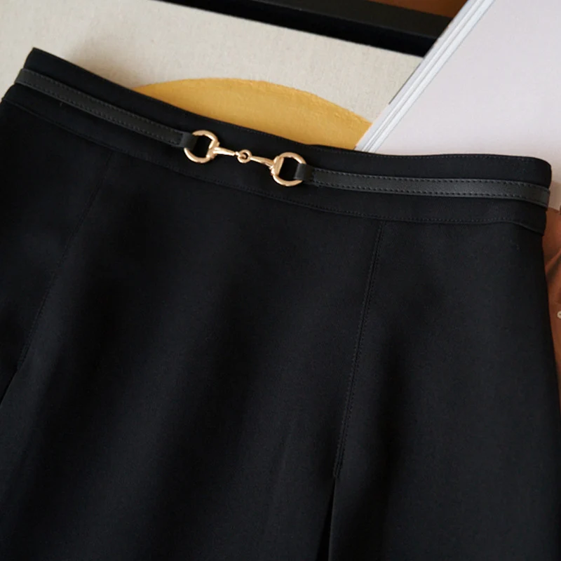 Damen Midirock mit schwingendem Design und Taillengürtel Drune