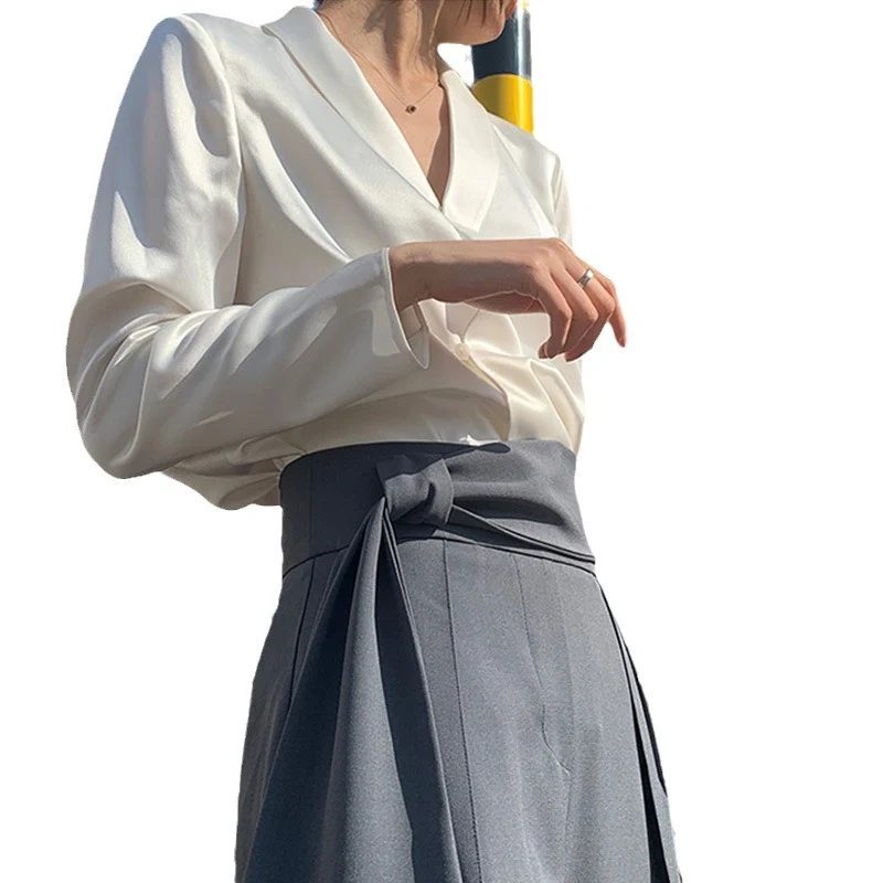 Damen Luxuriöses Satinbluse Drune