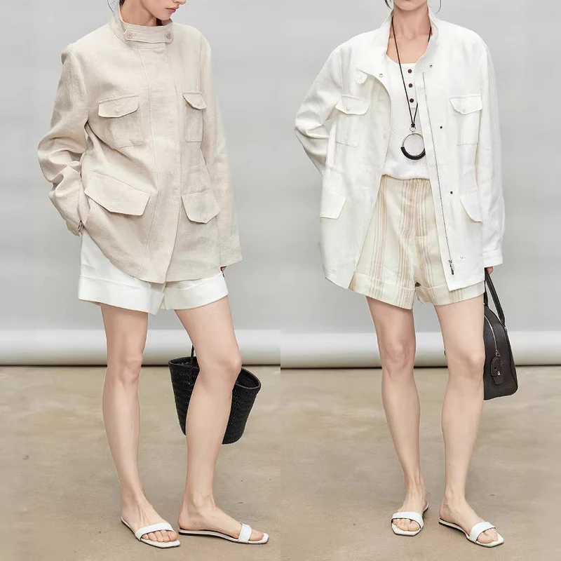 Damen Leichte und Luftige Leinenjacke Drune