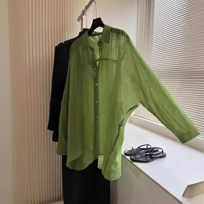 Damen Leichte und luftige Bluse aus reinem Leinen Drune