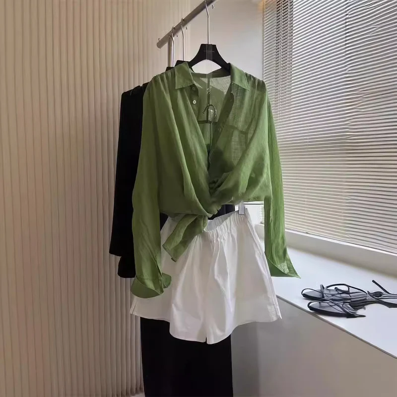 Damen Leichte und luftige Bluse aus reinem Leinen Drune