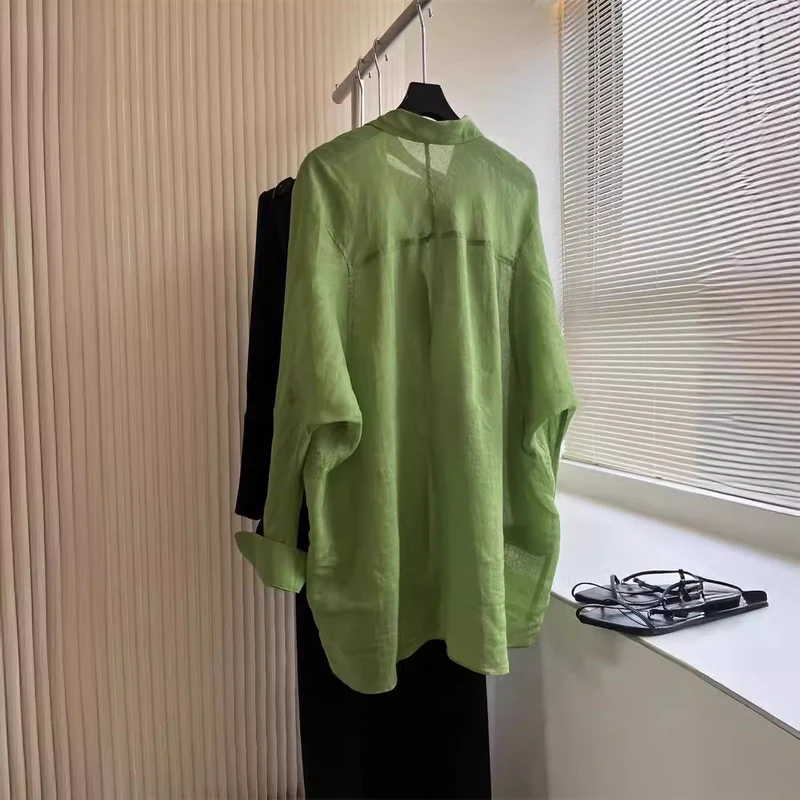 Damen Leichte und luftige Bluse aus reinem Leinen Drune