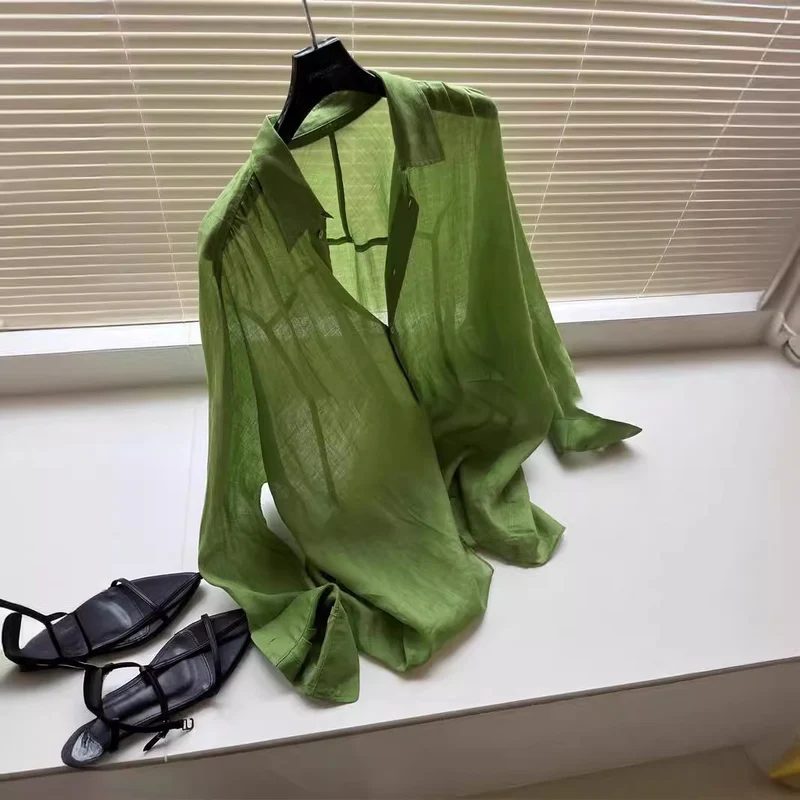 Damen Leichte und luftige Bluse aus reinem Leinen Drune