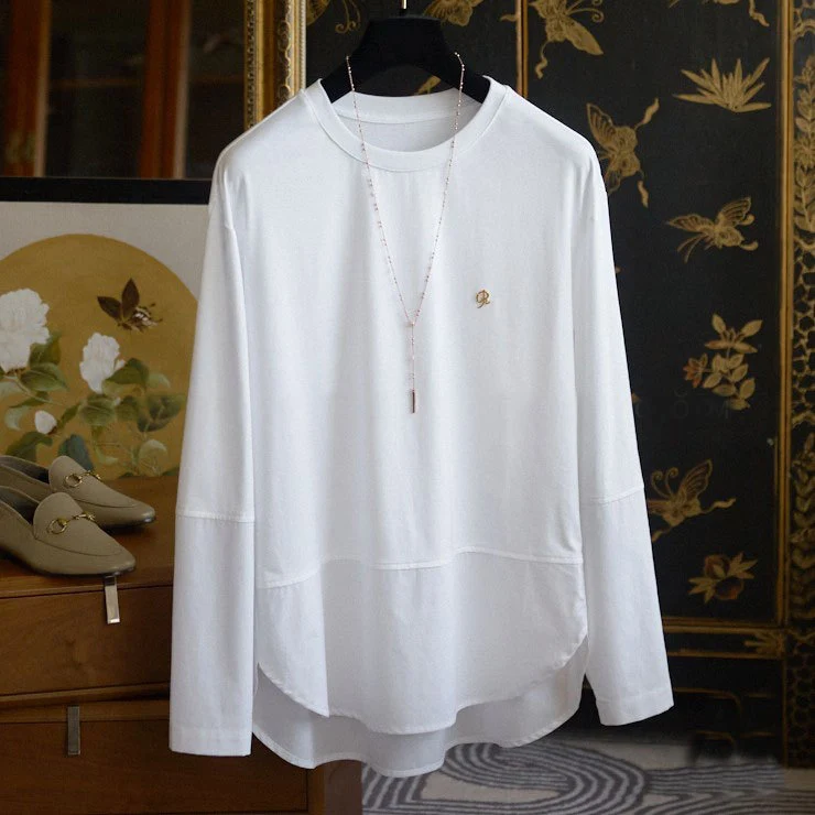 Damen Lässiges Langarmshirt mit elegantem Schnitt Drune