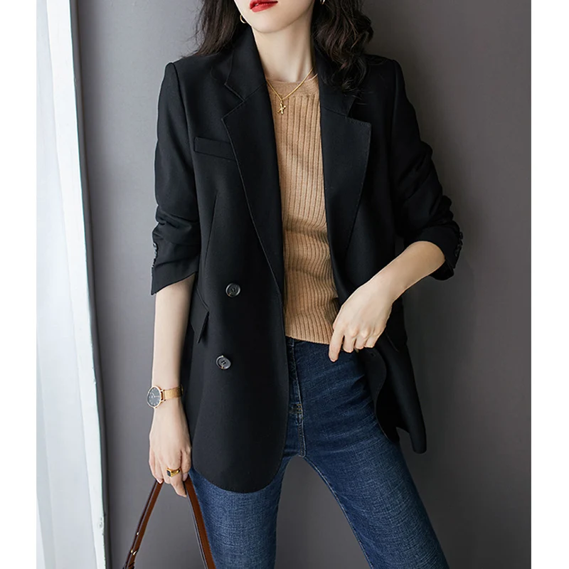 Damen Lässiger zweireihiger Blazer Drune