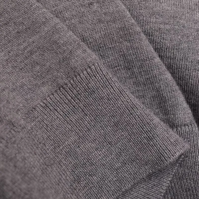 Damen Polokragen-Feinstrickpullover mit Knopfleiste und geripptem Saum Drune