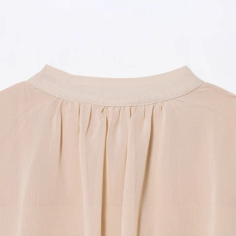 Damen Plissiertes Hemdblusenkleid mit Stehkragen, durchgehender Knopfleiste und Taillengürtel Drune