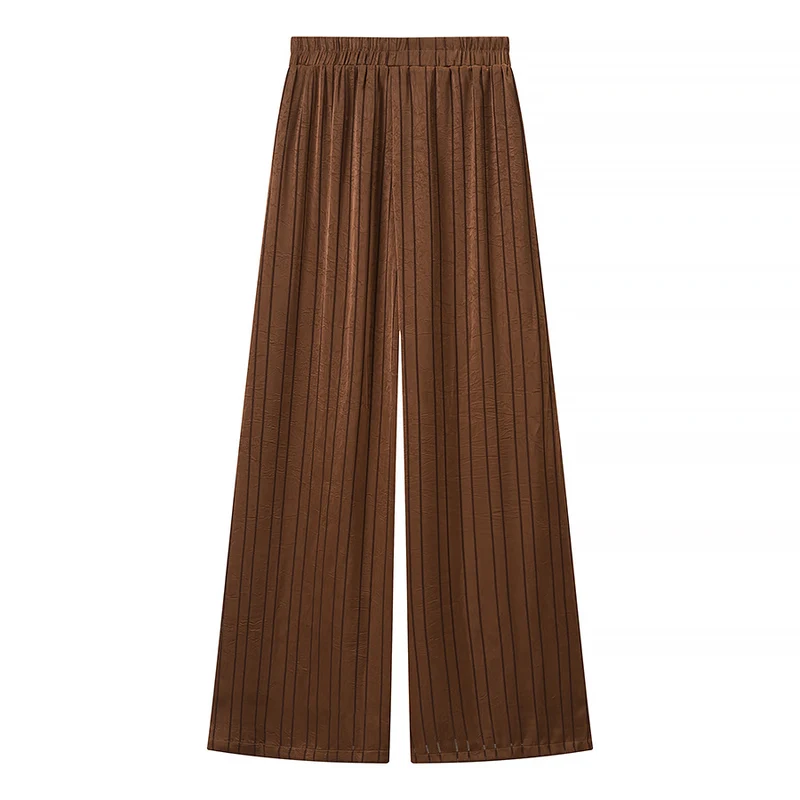 Damen Plissierte Palazzo-Hose aus veganem Lederimitat mit hohem Bund Drune
