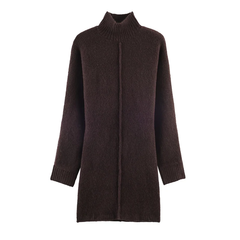 Damen Oversized Strickkleid mit Rollkragen und Ballonärmeln Drune