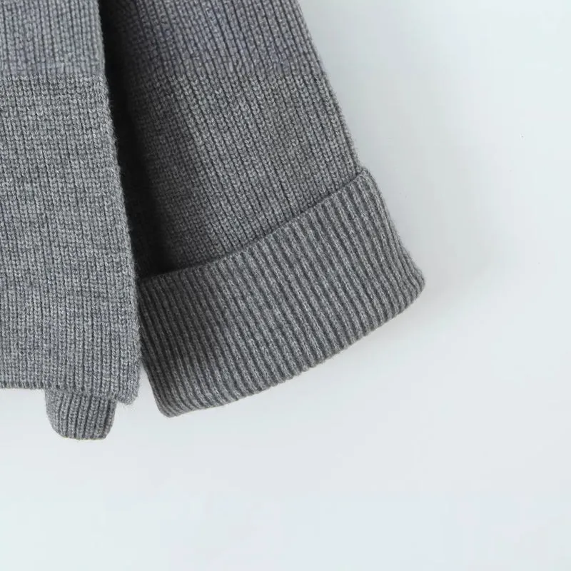 Damen Oversized Rollkragen‑Strickpullover mit Rippstruktur Drune