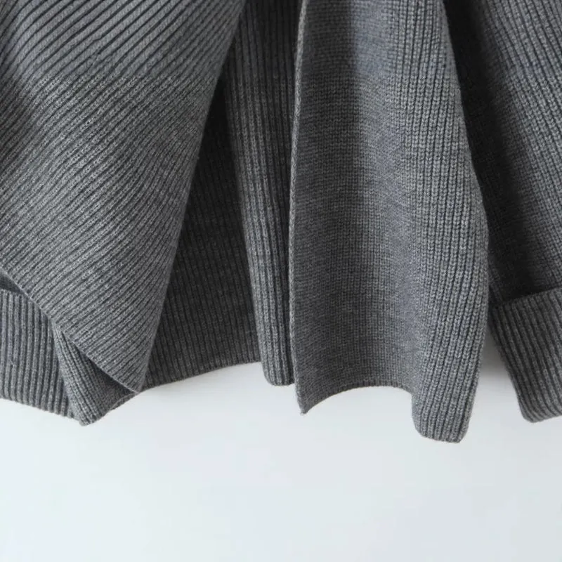 Damen Oversized Rollkragen‑Strickpullover mit Rippstruktur Drune