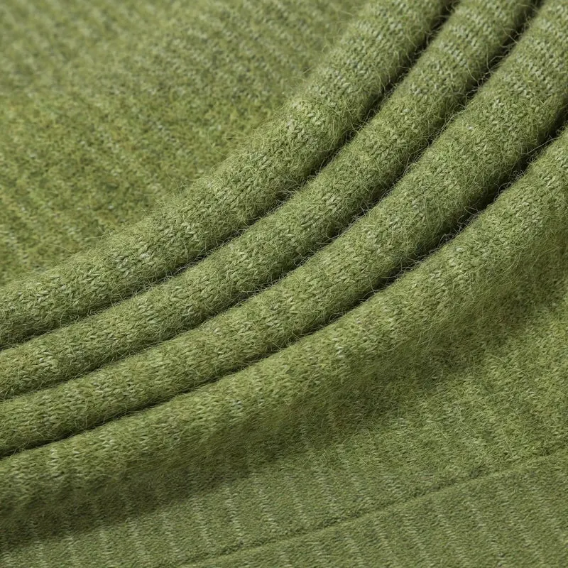 Damen Oversized Mohairoptik-Cardigan mit Ballonärmeln und gestreiftem Einsatz Drune