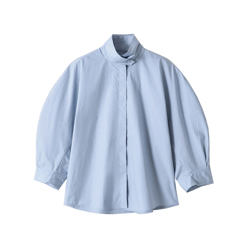 Damen Oversized Kurzjacke mit Stehkragen und weiten Raglanärmeln Drune