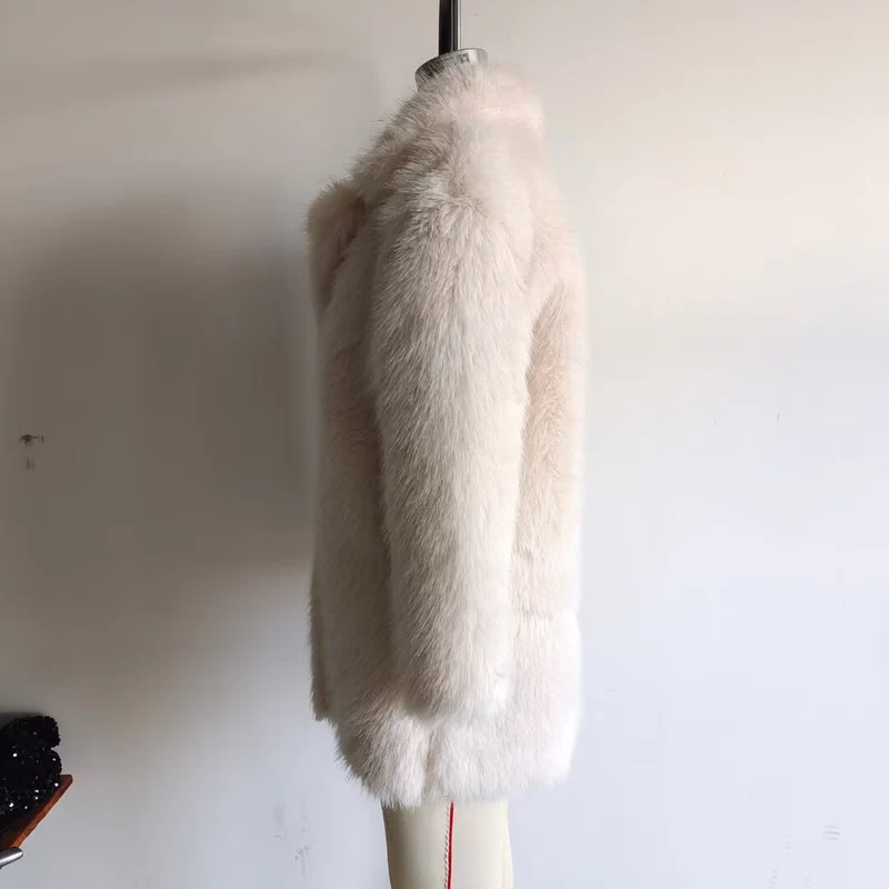 Damen Oversized Kunstfell-Mantel mit großzügigem Schalkragen und versteckten Taschen Drune
