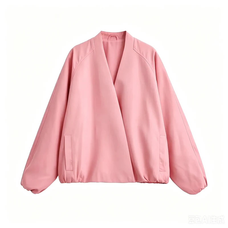 Damen Oversized Kimono-Übergangsjacke mit Raglanärmeln und elastischem Saum Drune