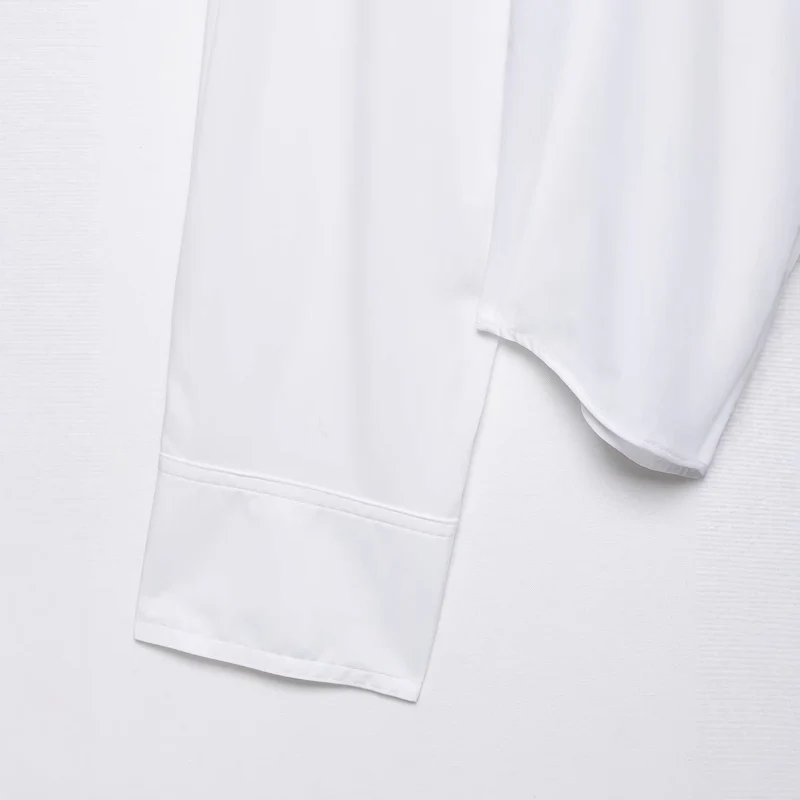 Damen Oversized-Hemdbluse mit Schnürverschluss und verlängerten Manschetten Drune