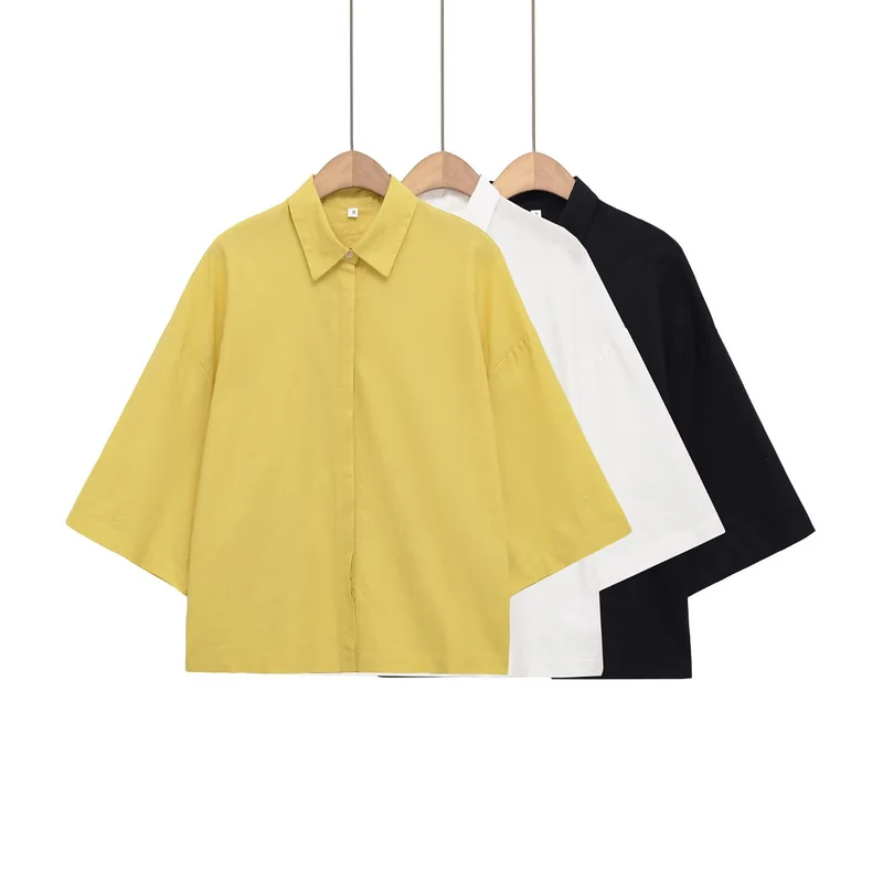 Damen Oversized-Hemdbluse mit kastiger Silhouette und Fledermausärmeln Drune