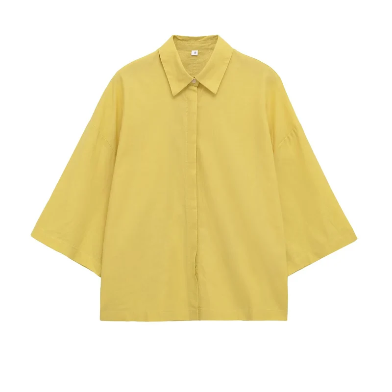 Damen Oversized-Hemdbluse mit kastiger Silhouette und Fledermausärmeln Drune