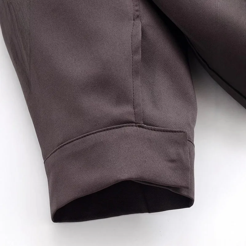 Damen Oversized Cropped Bomberjacke mit Funnelkragen und Raglanärmeln Drune