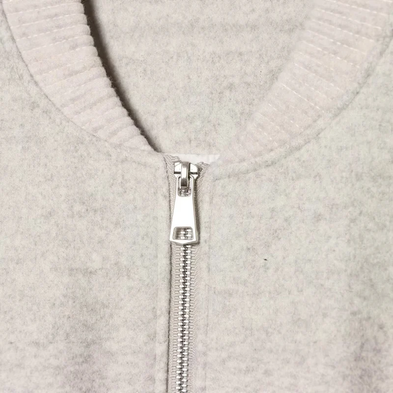 Damen Oversized Boxy-Bomberjacke aus weichem Sweat mit Reißverschluss und Ärmeltasche Drune