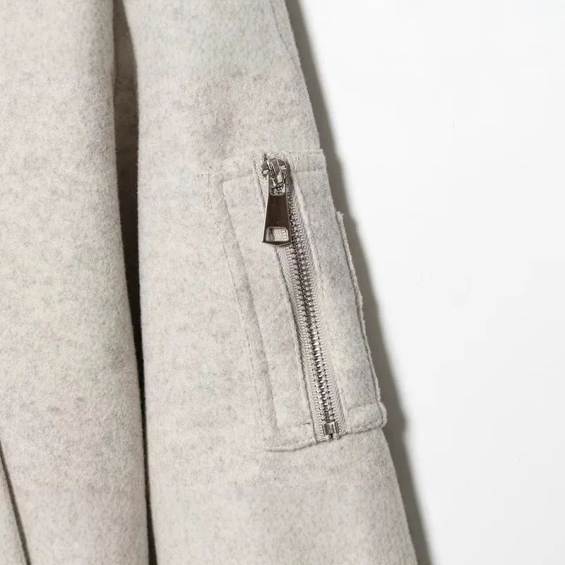Damen Oversized Boxy-Bomberjacke aus weichem Sweat mit Reißverschluss und Ärmeltasche Drune