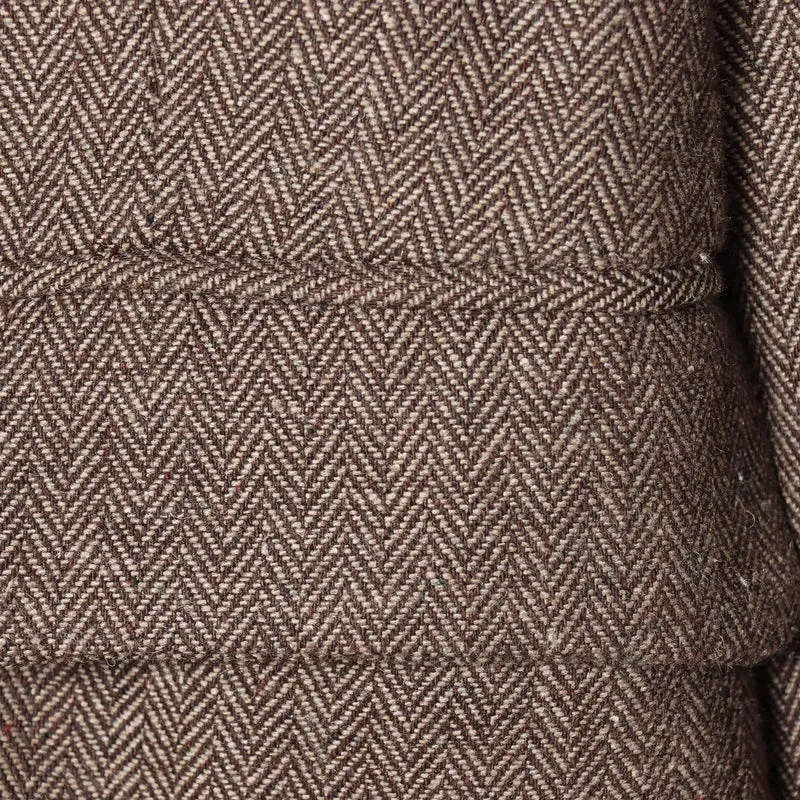 Damen Oversized Blazer-Mantel im Fischgrätmuster mit Taillengürtel Drune