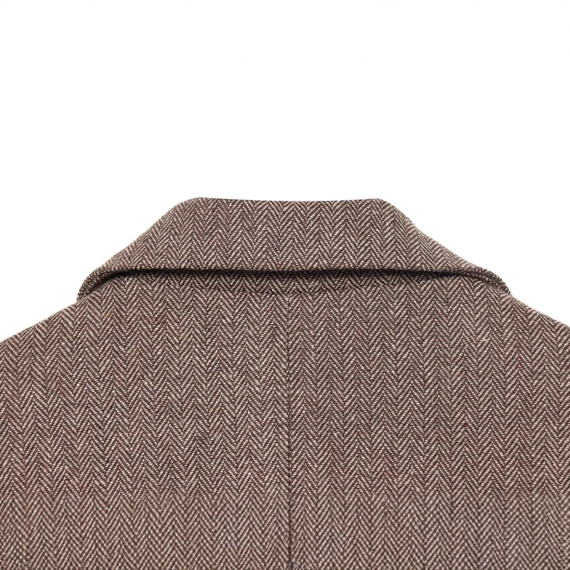 Damen Oversized Blazer-Mantel im Fischgrätmuster mit Taillengürtel Drune