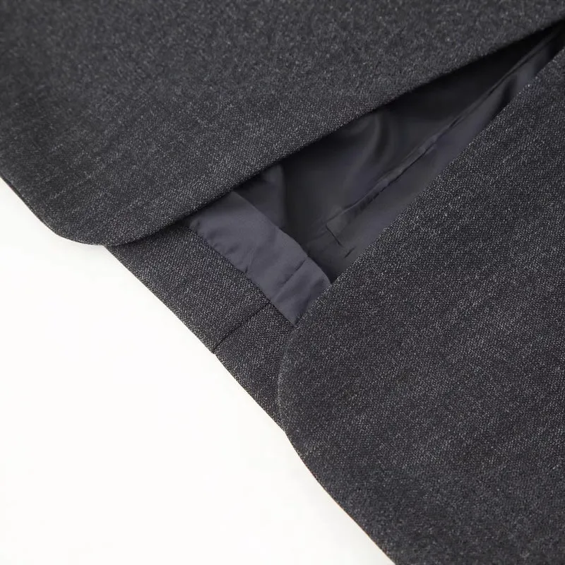 Damen Oversized-Blazer im Boxy-Schnitt mit asymmetrischem Stehkragen und verdeckter Knopfleiste Drune