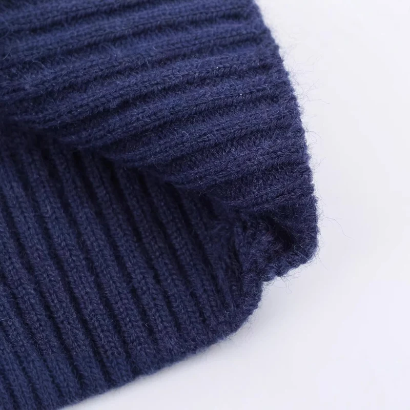 Damen Oversize Zopfstrick-Pullover mit halbem Reißverschluss und Schalkragen Drune