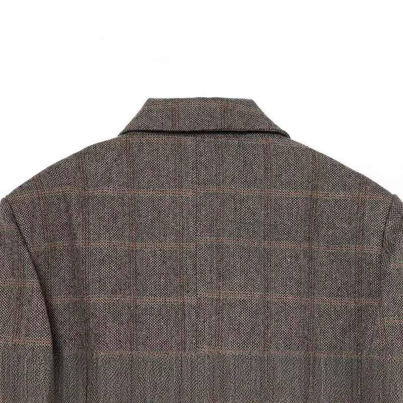 Damen Oversize Wollmix-Blazer mit Glencheck und Ein-Knopf-Verschluss Drune