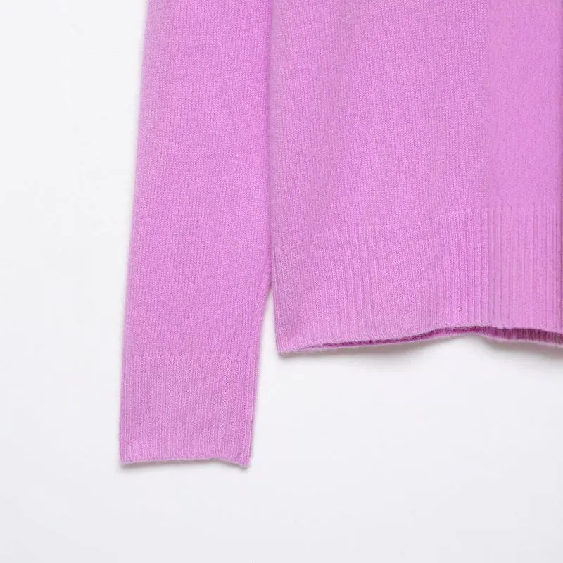 Damen Oversize V‑Ausschnitt Strickpullover mit überschnittener Schulter Drune
