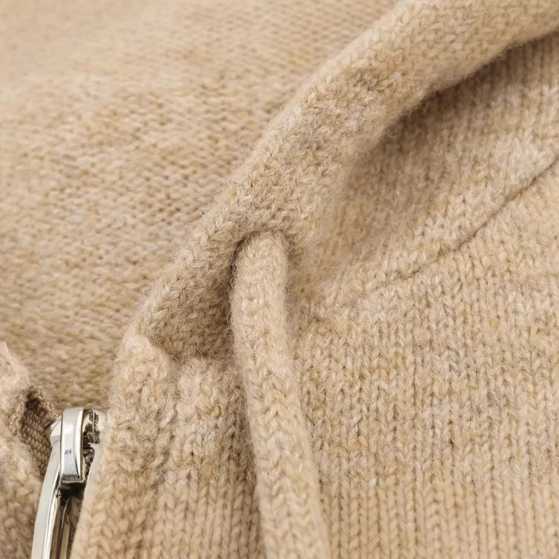 Damen Oversize-Strickkapuzenjacke mit Reißverschluss und Kängurutaschen Drune