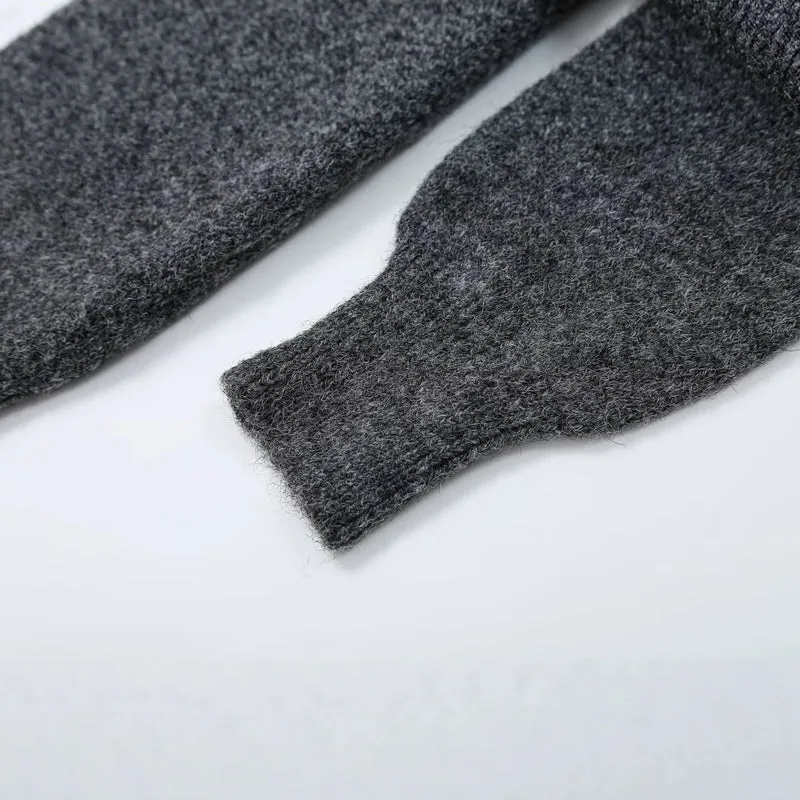 Damen Oversize Strickcardigan mit tiefem V Ausschnitt und Rippbund Drune