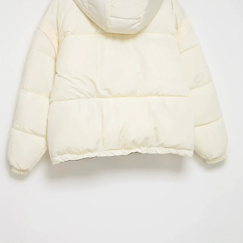 Damen Oversize-Steppjacke mit Kapuze und hohem Stehkragen Drune